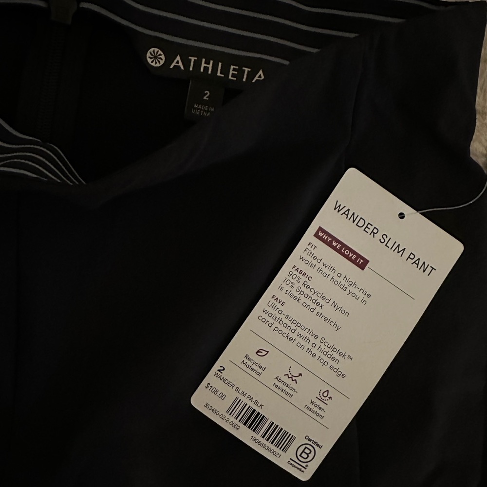 NWT Athleta Wander Slim Pant Size 0
